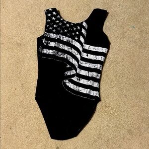 Patriotic Black and White Kids Leotard